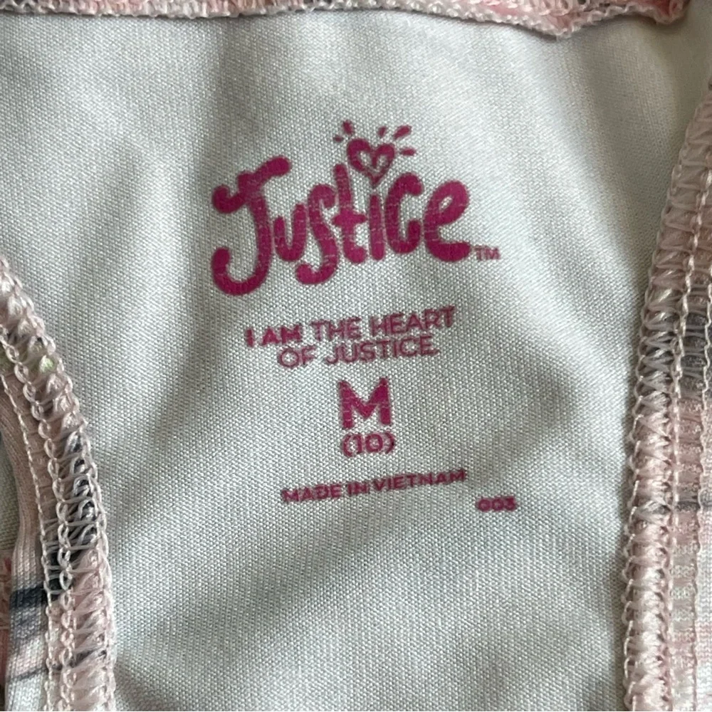Justice Sports Bra Crisscross Long Line Girls Size M 10 Pink Athletic Yoga